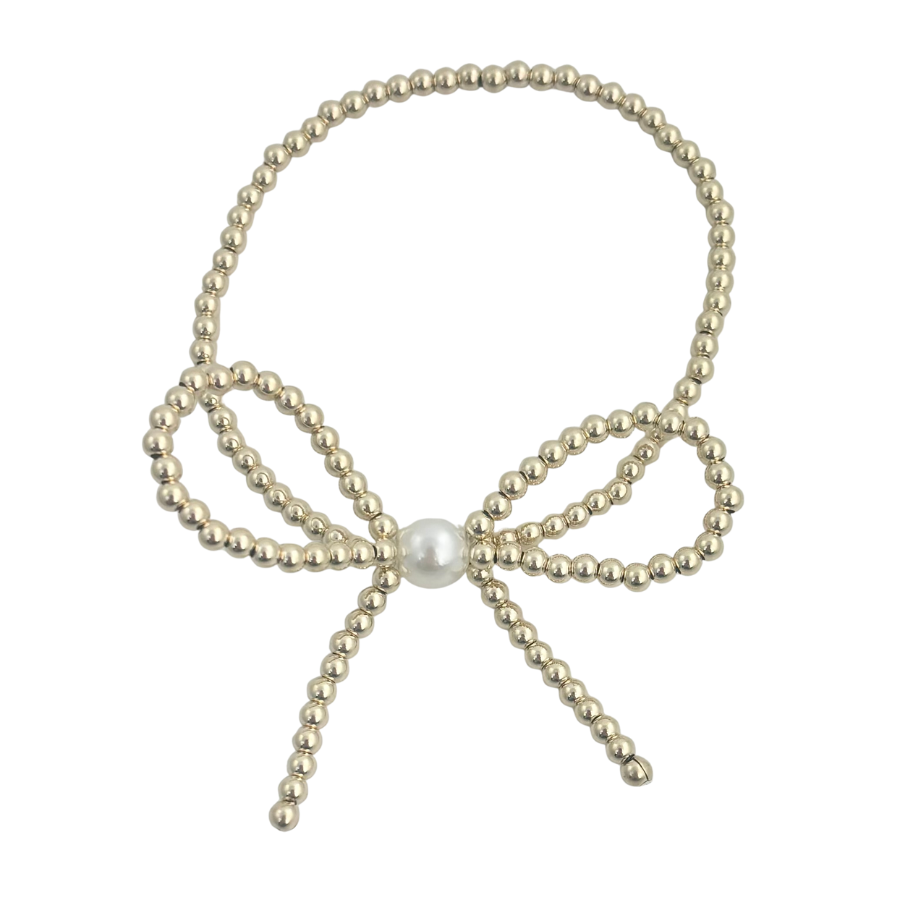 Gold Filled | Gold Bow with Pearl Accent – Locked by Lula